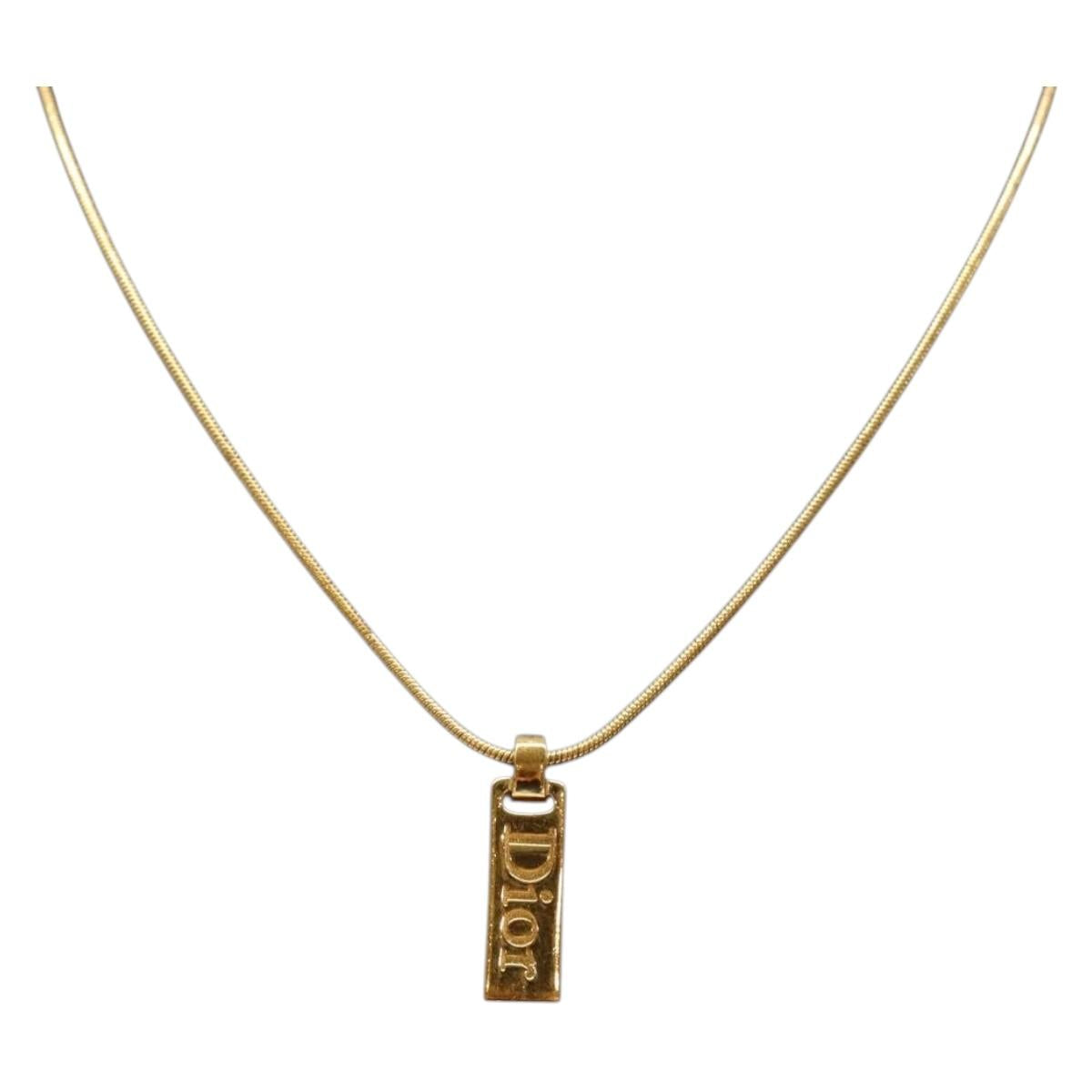Christian Dior Necklace metal Gold Auth bs29184