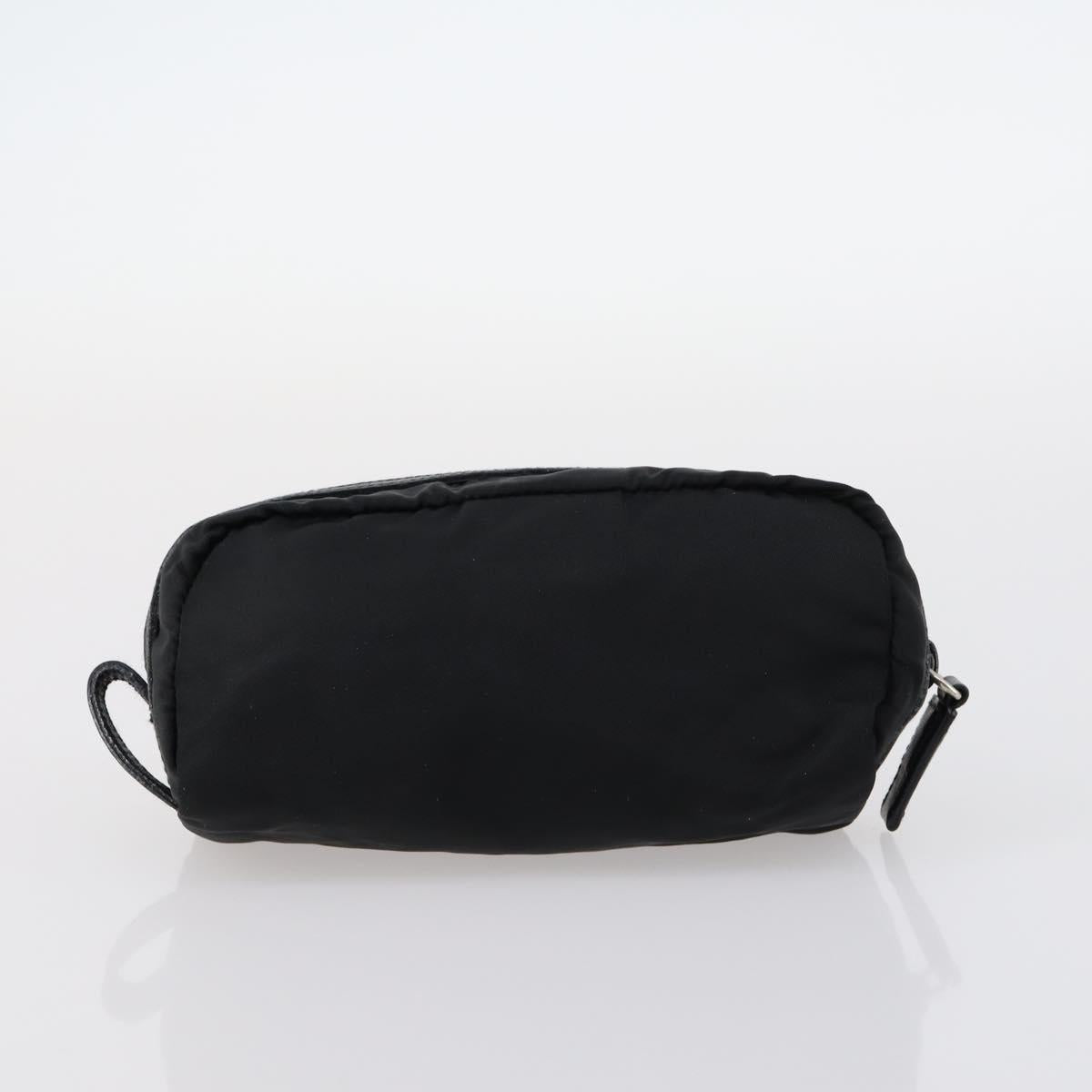 PRADA Pouch Nylon 4 Set Black Khaki purple Auth bs29189