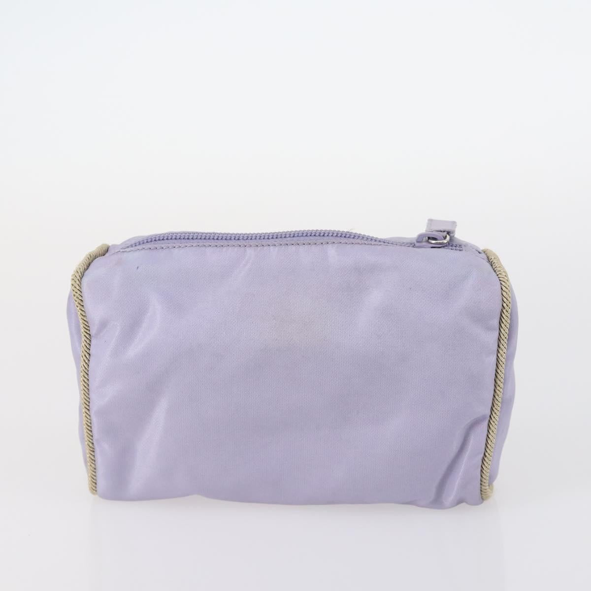 PRADA Pouch Nylon 4 Set Black Khaki purple Auth bs29189