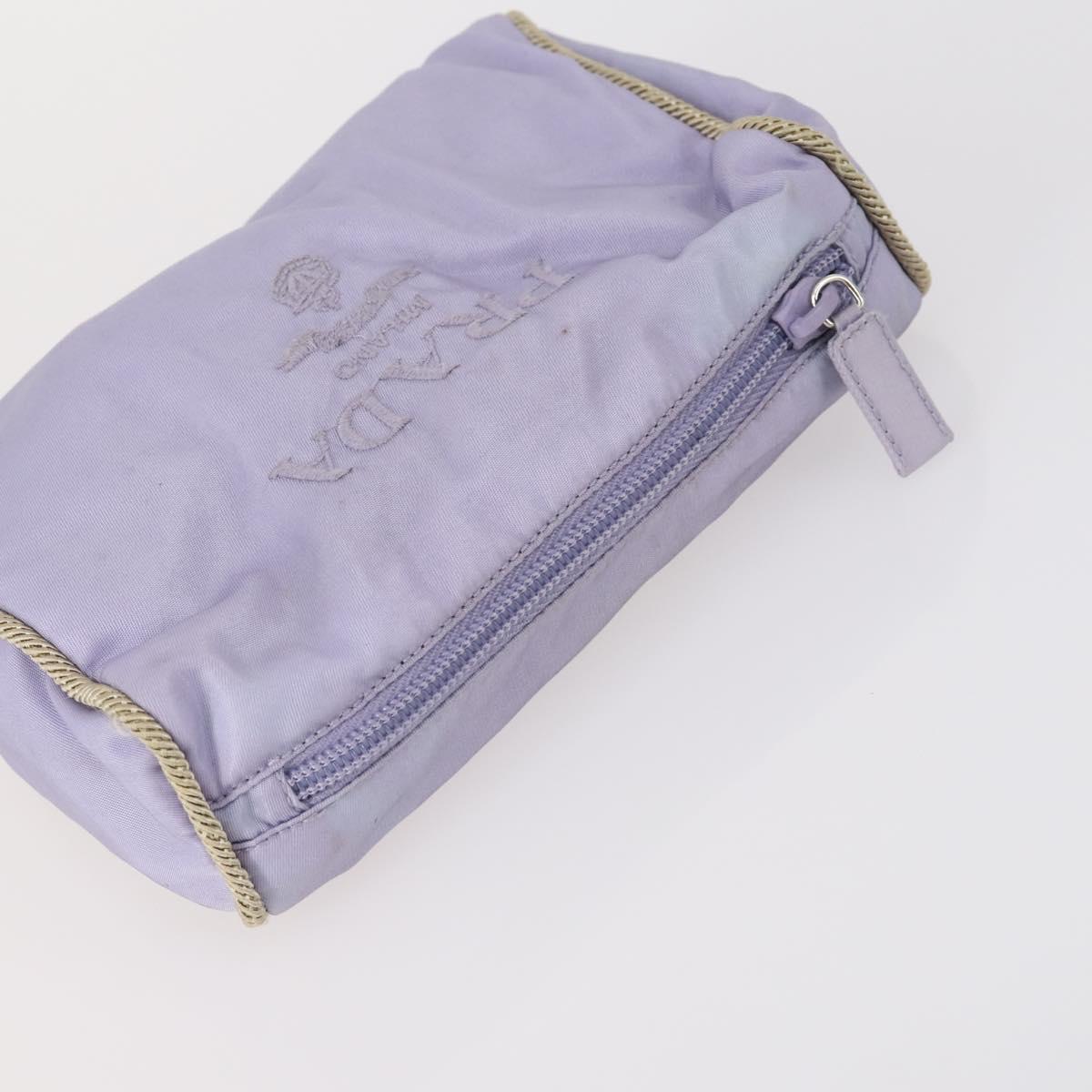 PRADA Pouch Nylon 4 Set Black Khaki purple Auth bs29189