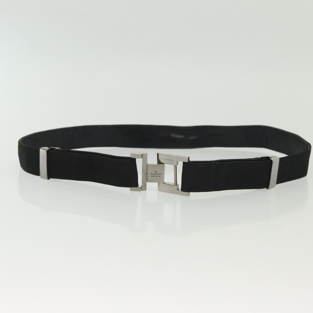 GUCCI GG Supreme Belt Leather 2Set Black Beige Auth bs29191