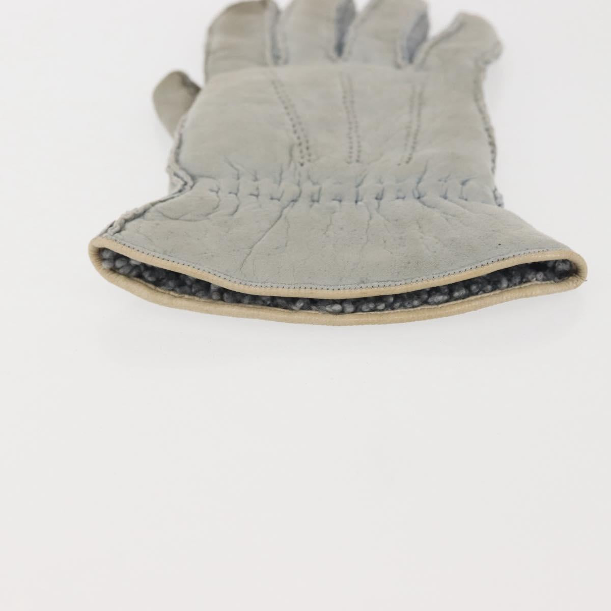 CHANEL Gloves Mouton Blue CC Auth bs29196