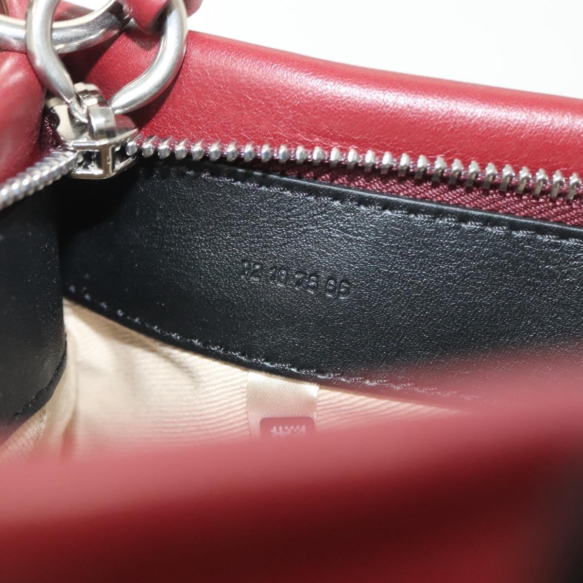 Chloe Shoulder Bag Leather 2way Bordeaux Gold Silver Auth bs29200