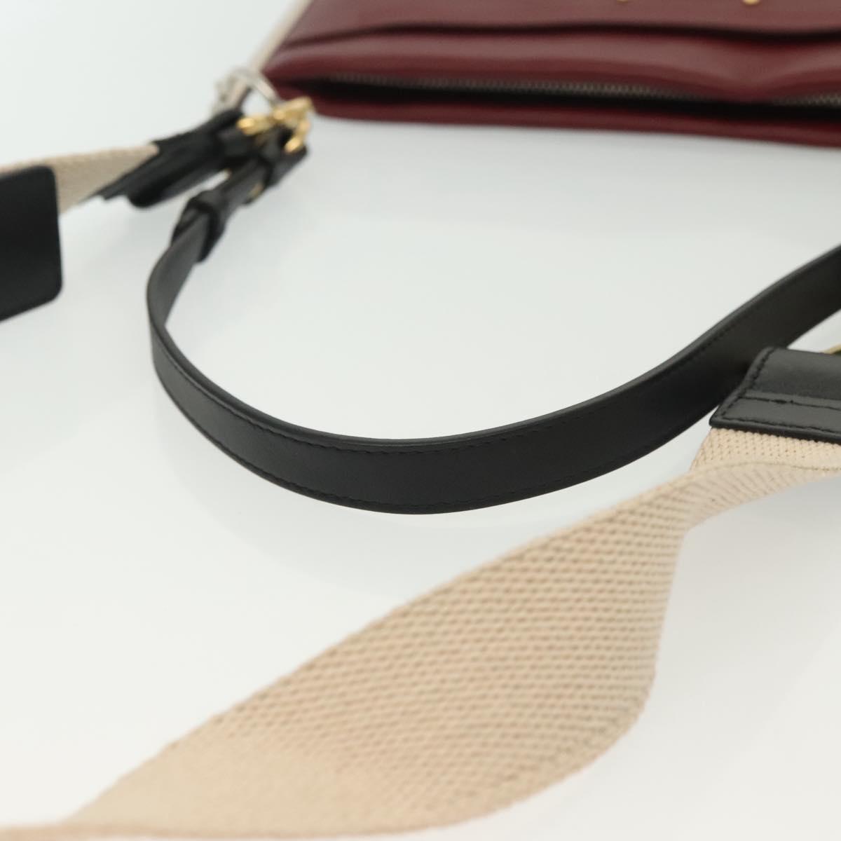 Chloe Shoulder Bag Leather 2way Bordeaux Gold Silver Auth bs29200