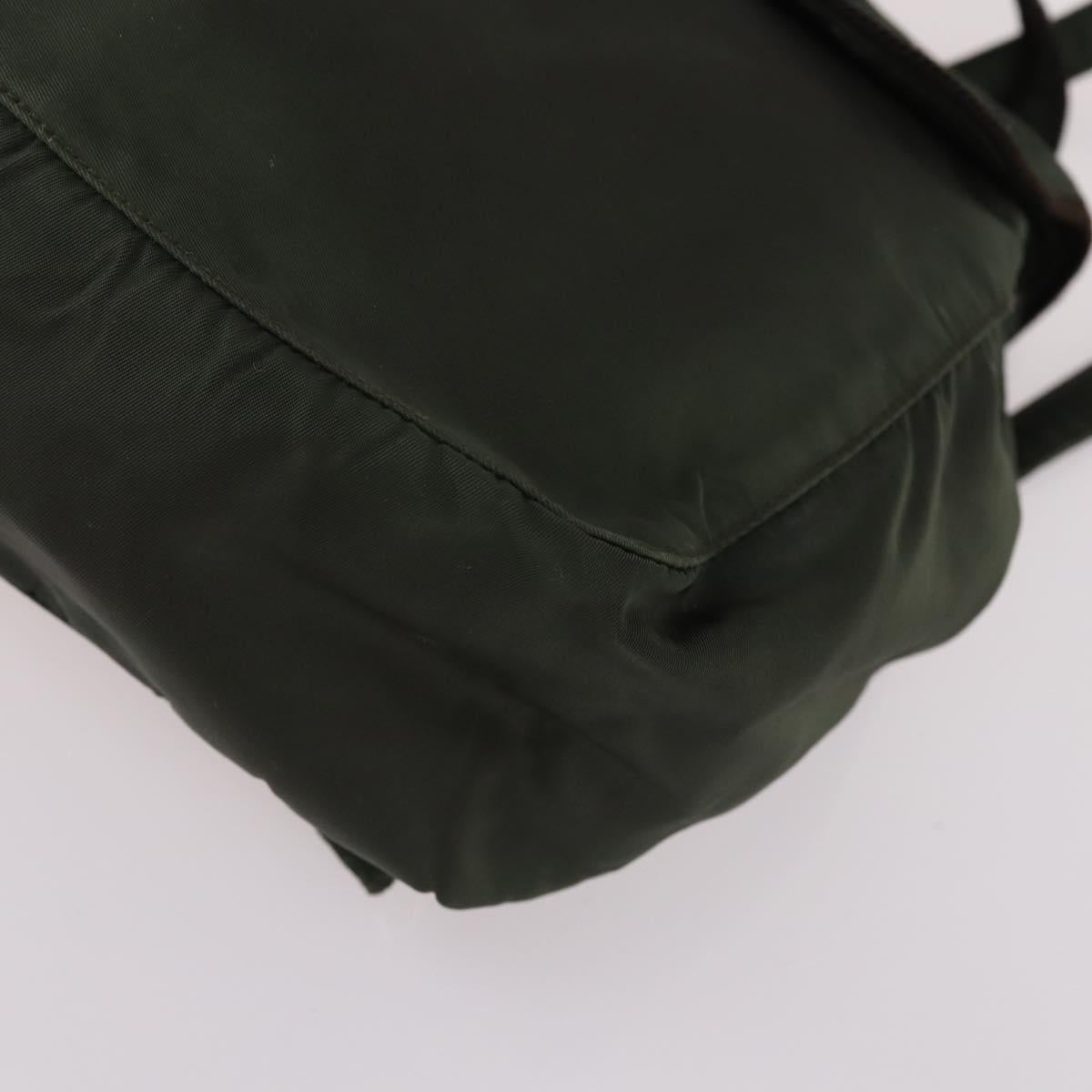 PRADA Backpack Nylon Khaki Silver Auth bs29204