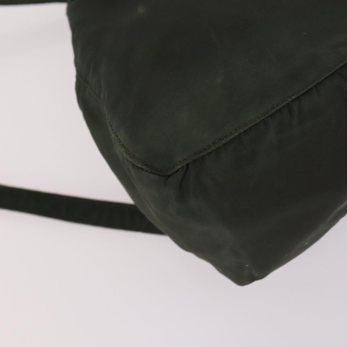 PRADA Backpack Nylon Khaki Silver Auth bs29204