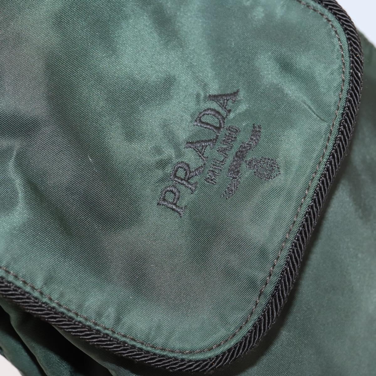 PRADA Backpack Nylon Khaki Silver Auth bs29204