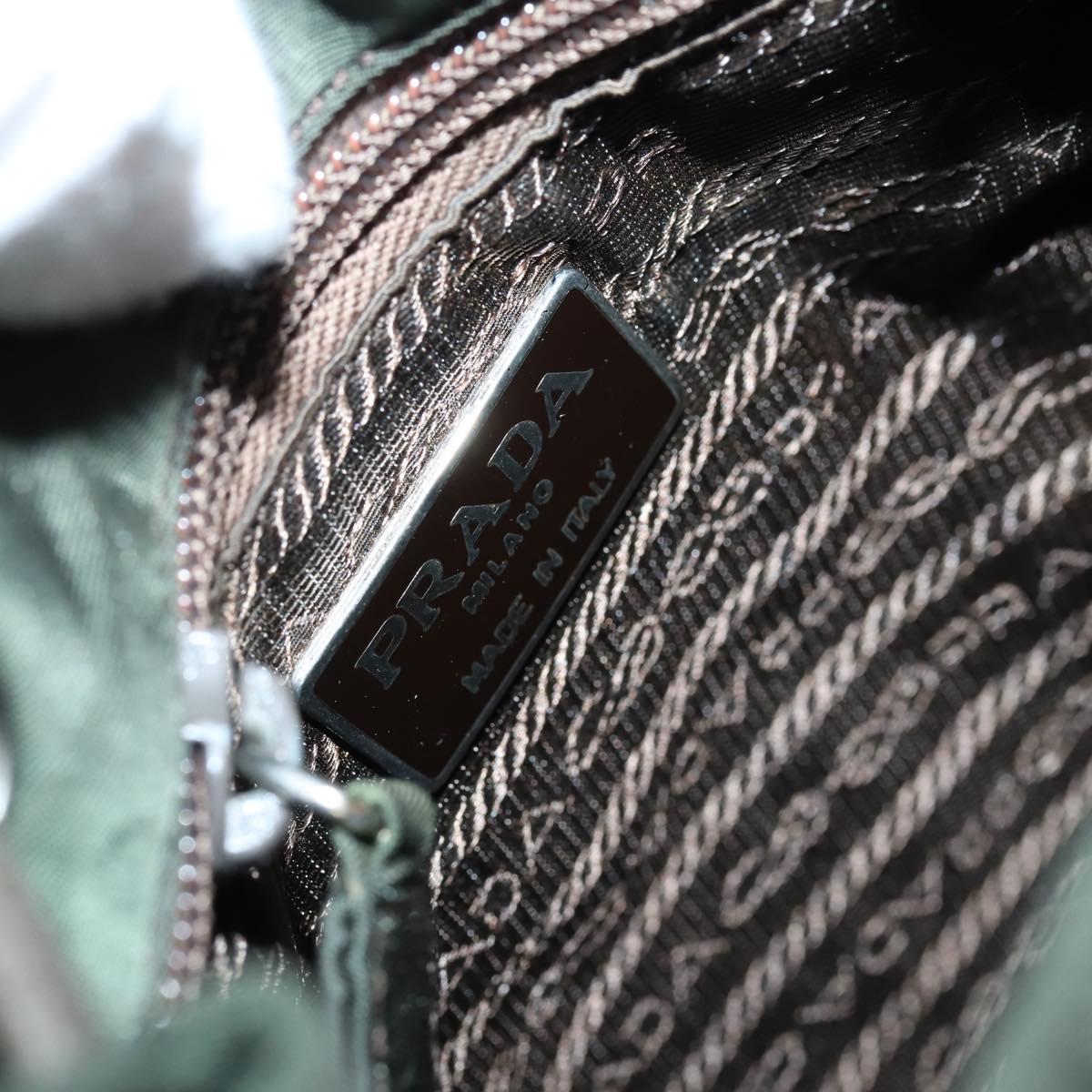 PRADA Backpack Nylon Khaki Silver Auth bs29204