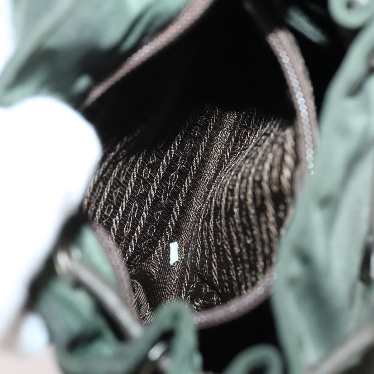 PRADA Backpack Nylon Khaki Silver Auth bs29204