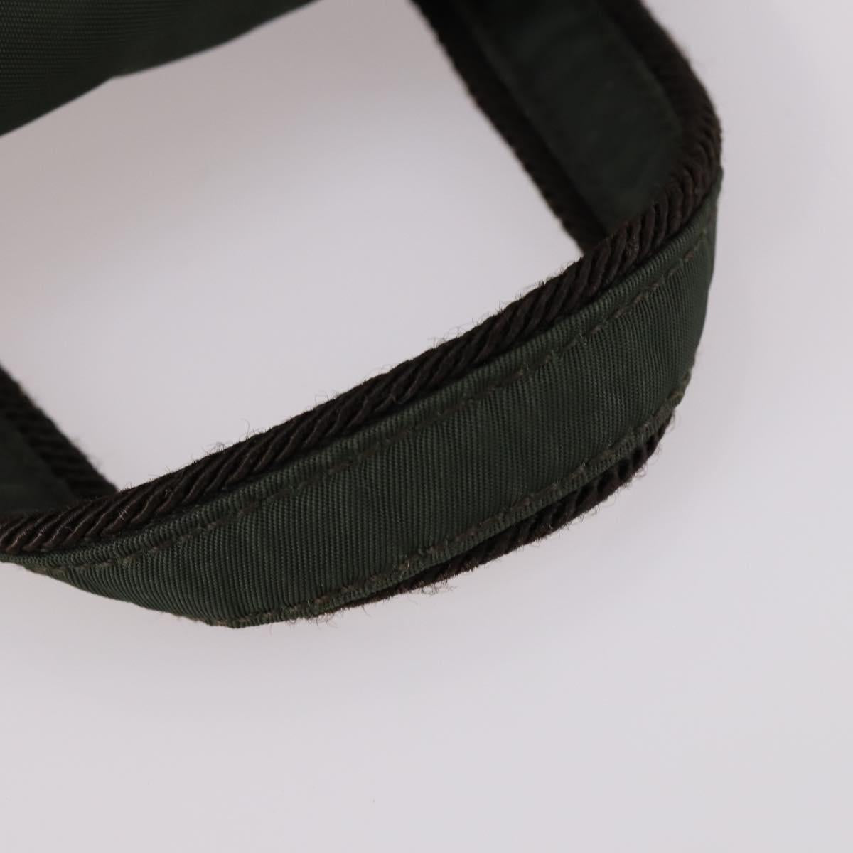 PRADA Backpack Nylon Khaki Silver Auth bs29204