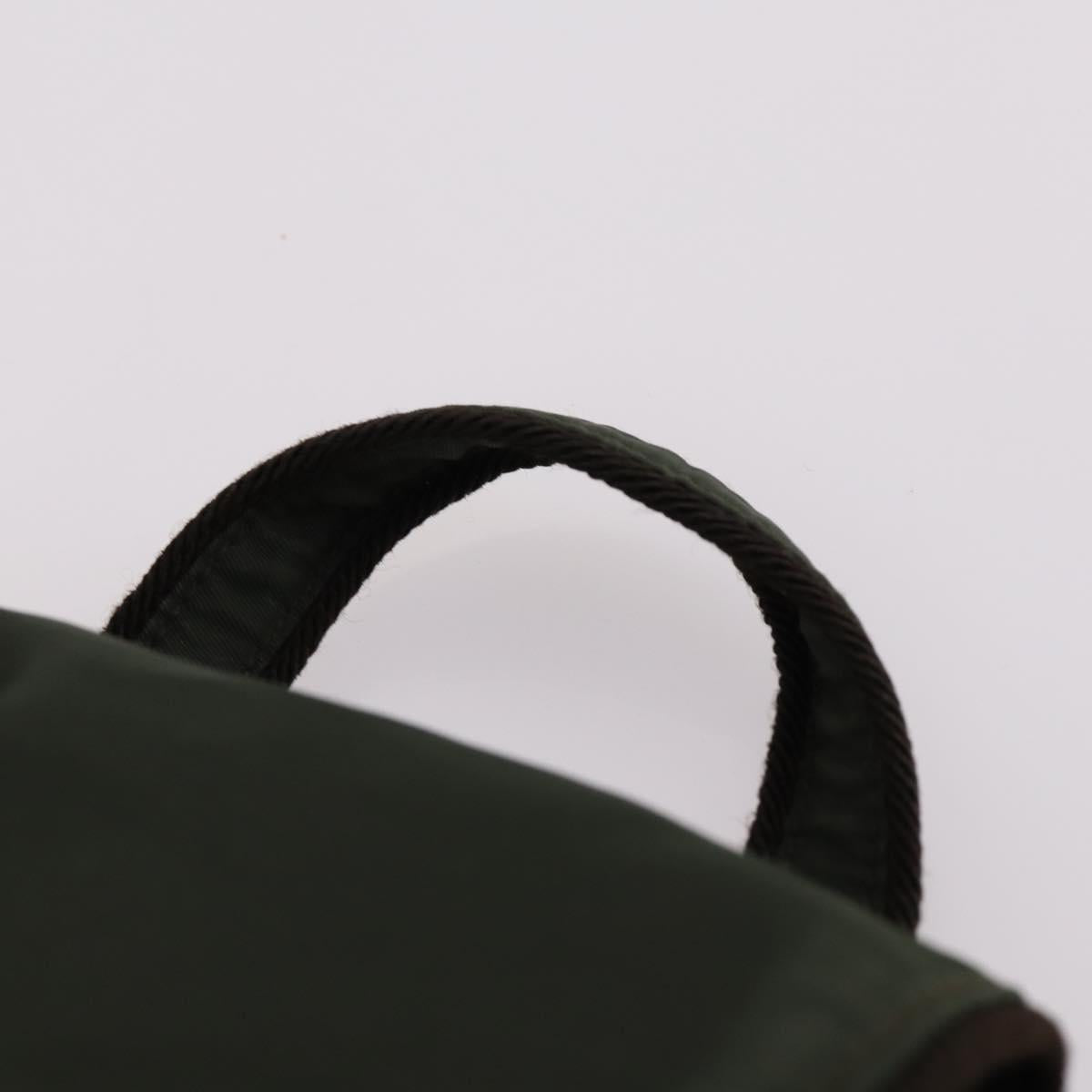 PRADA Backpack Nylon Khaki Silver Auth bs29204