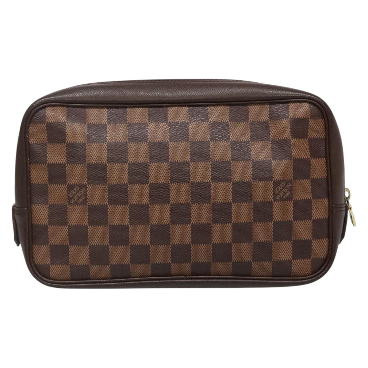 LOUIS VUITTON Damier Ebene Trousse Toilette25 Clutch Bag N47624 LV Auth bs29220