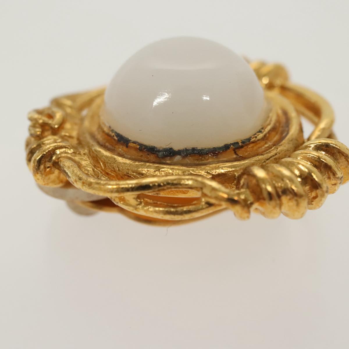 CHANEL Earring metal Gold CC Auth bs29251