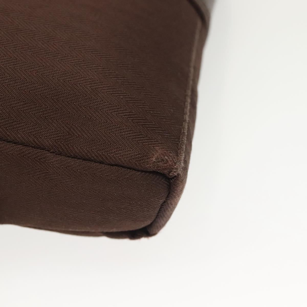 HERMES Akapu Luco Waist Bag Canvas Leather Brown Auth bs29254