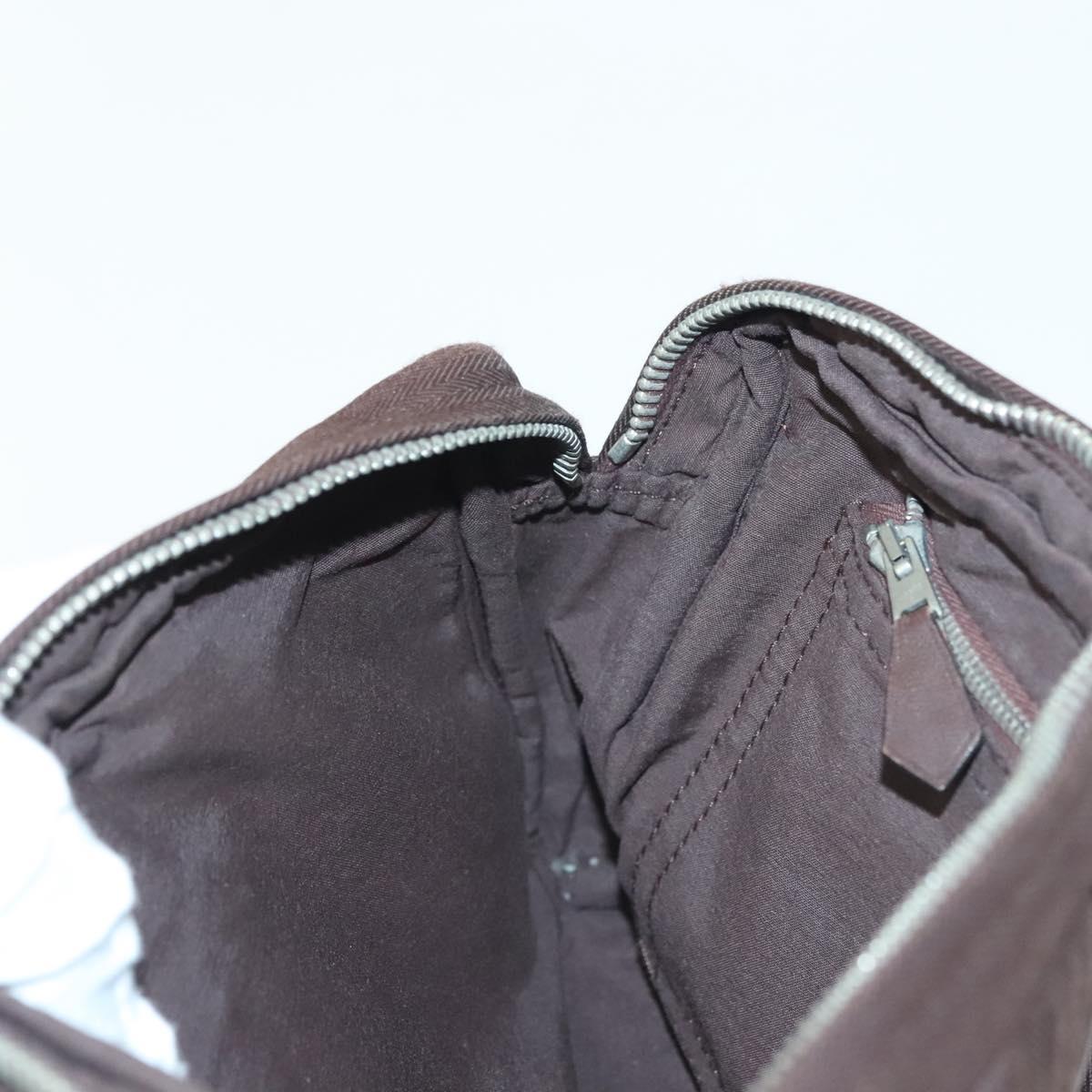 HERMES Akapu Luco Waist Bag Canvas Leather Brown Auth bs29254