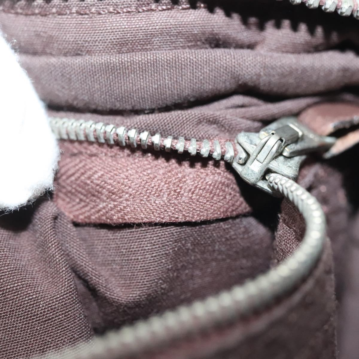HERMES Akapu Luco Waist Bag Canvas Leather Brown Auth bs29254