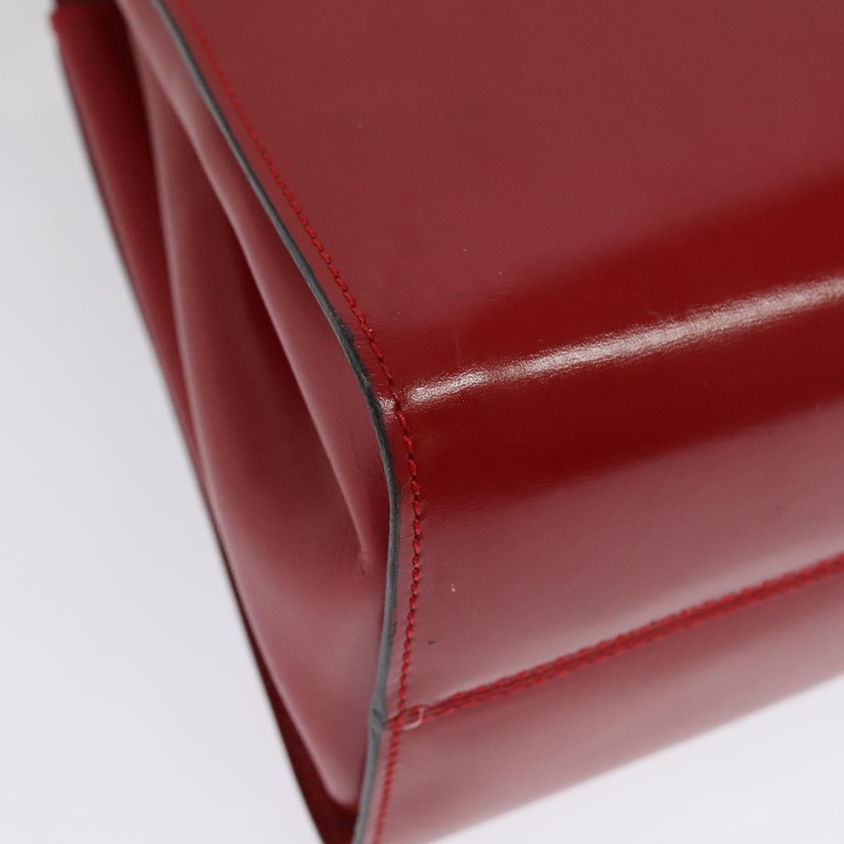 LOEWE Anagram Hand Bag Leather 2way Red Gold Auth bs29264