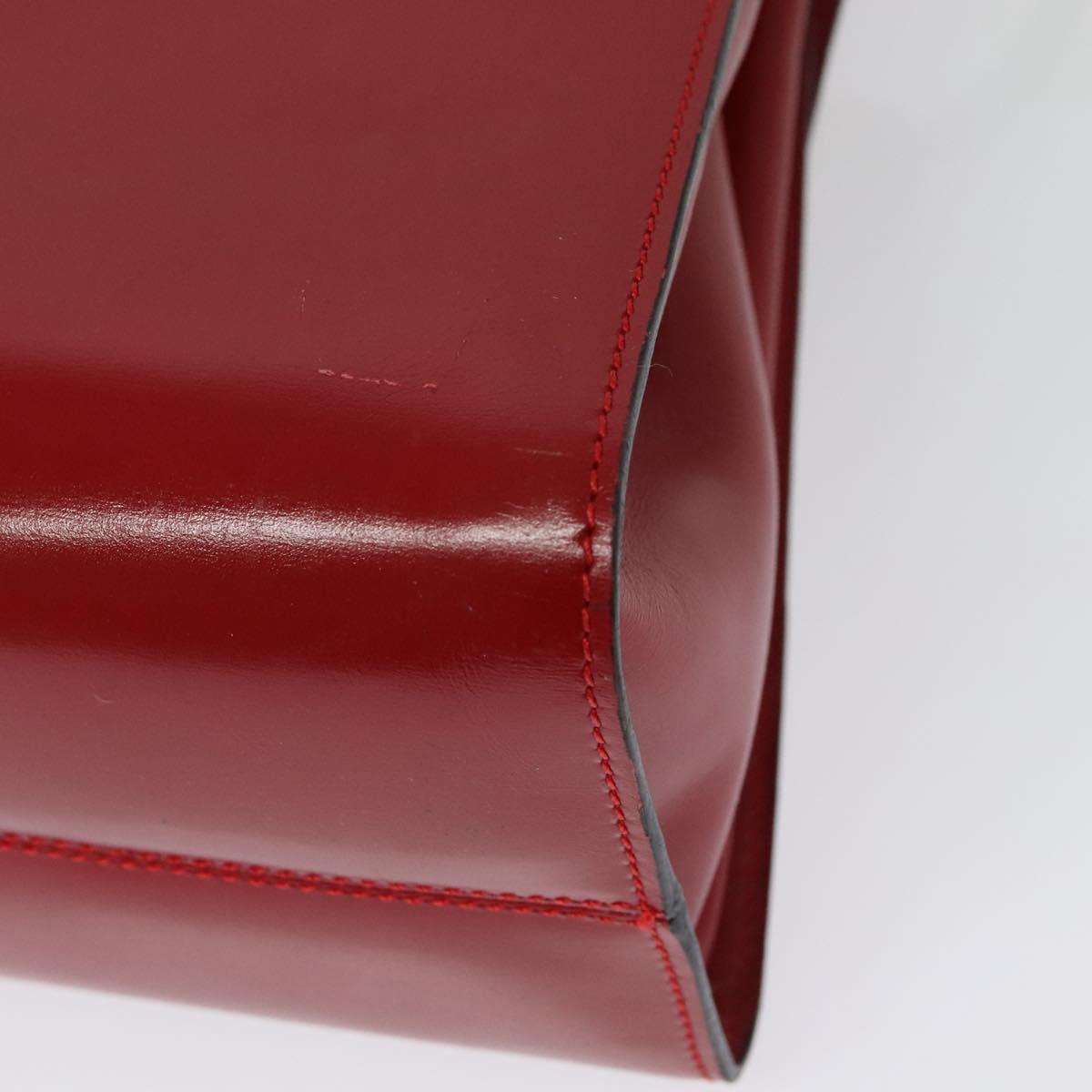 LOEWE Anagram Hand Bag Leather 2way Red Gold Auth bs29264