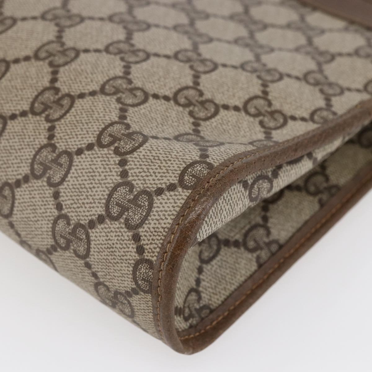 GUCCI GG Supreme Clutch Bag PVC Beige 97 01 037 Auth bs29268