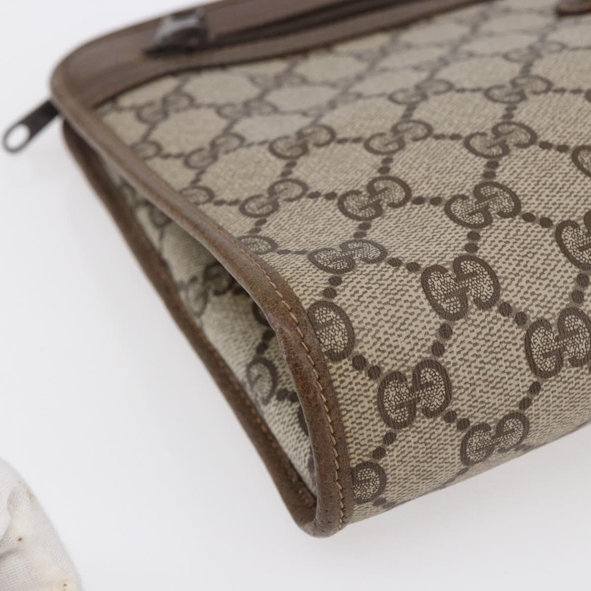 GUCCI GG Supreme Clutch Bag PVC Beige 97 01 037 Auth bs29268