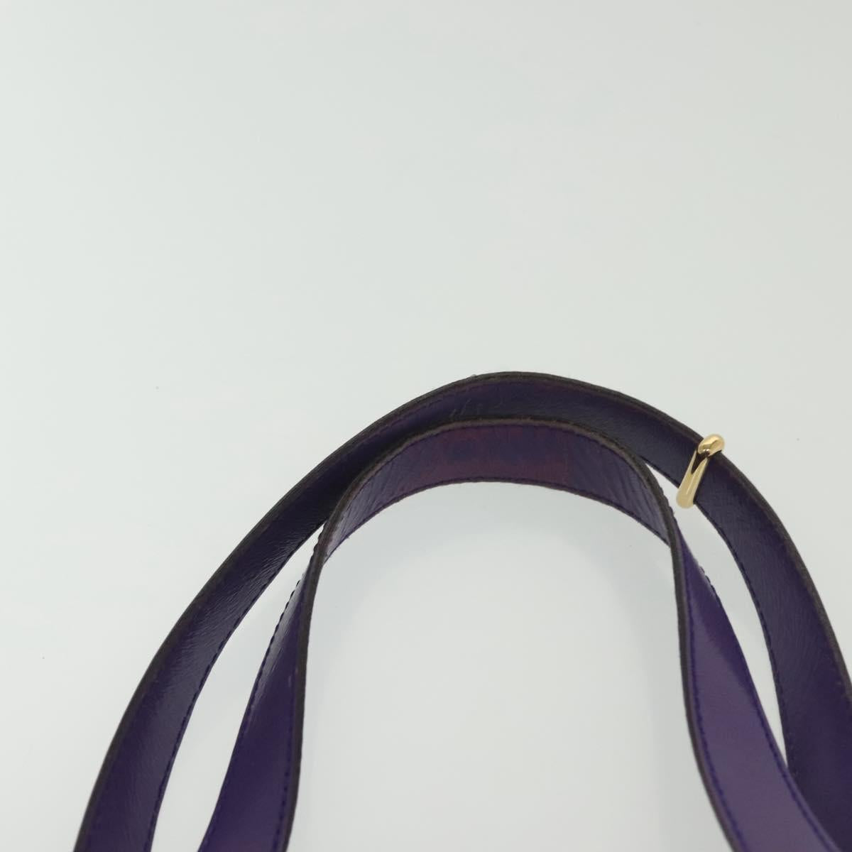FENDI Zucchino Canvas Tote Bag Nylon Purple Gold Auth bs29272