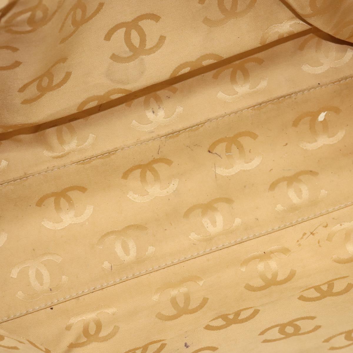 CHANEL Tote Bag Caviar Skin Beige Gold CC Auth bs29277