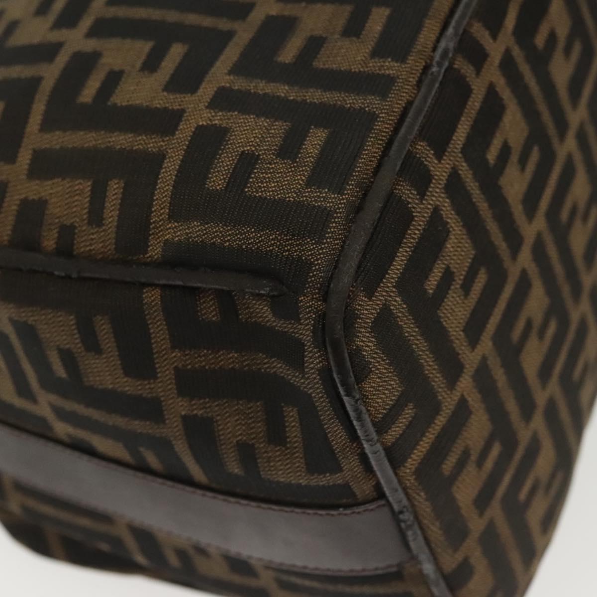 FENDI Zucca Canvas Vanity Pouch Black Brown Silver Auth bs29279