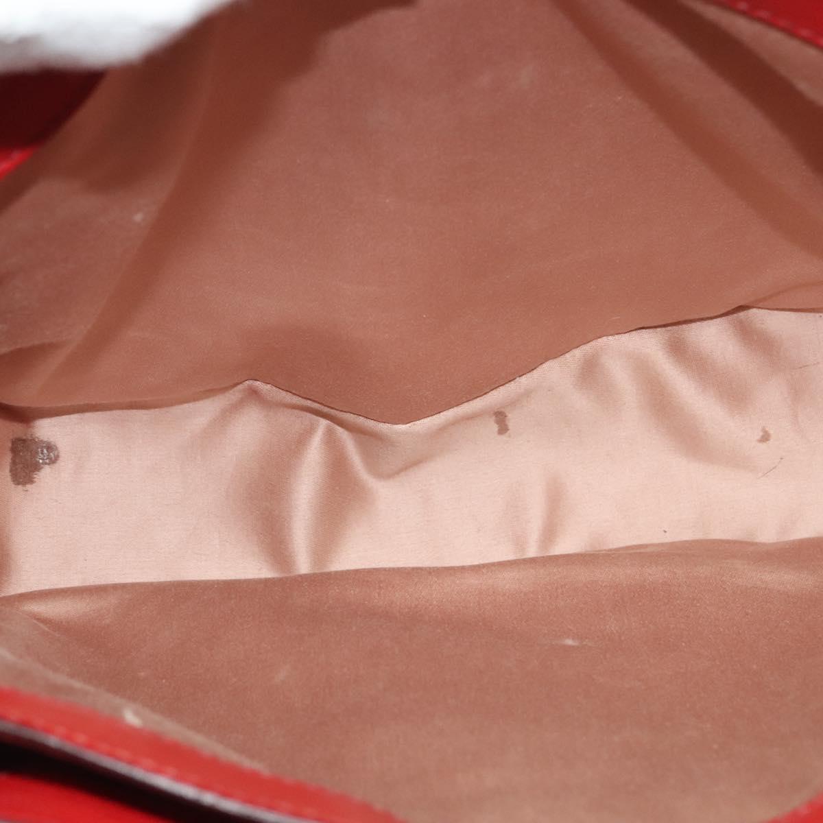 Miu Miu Hand Bag Leather Red Gold Auth bs29282