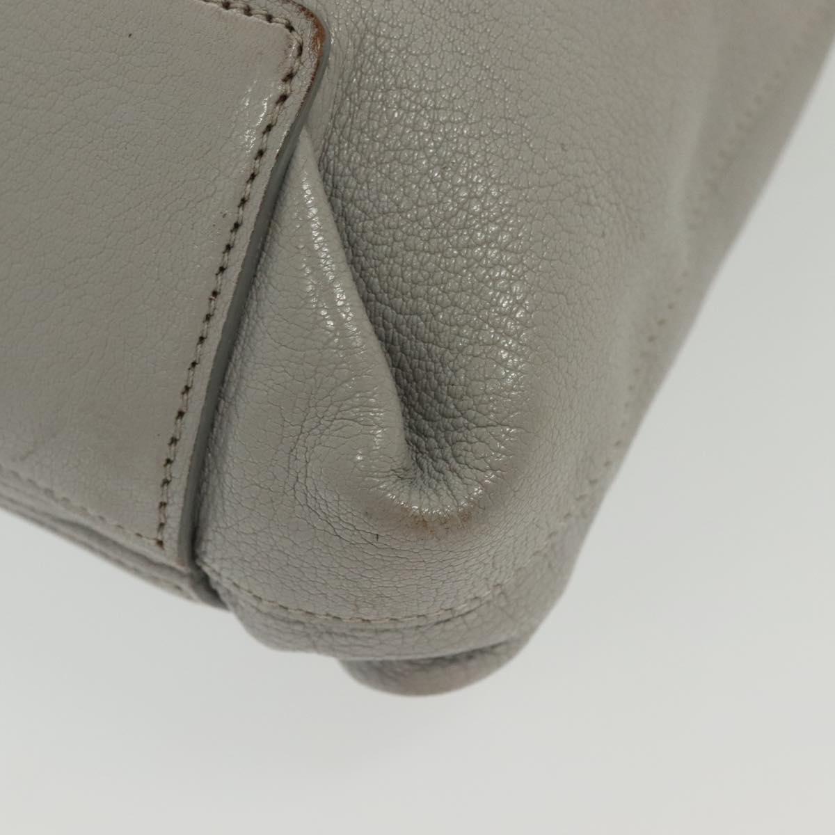 Miu Miu Tote Bag Leather Gray Gold Auth bs29284