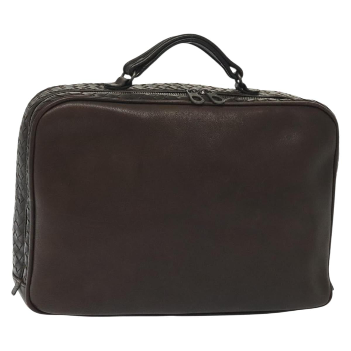 BOTTEGA VENETA INTRECCIATO Business Bag Leather Dark Brown Auth bs29285