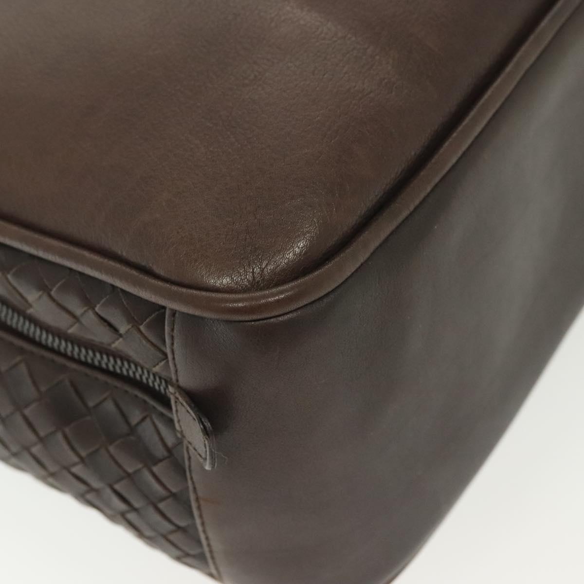 BOTTEGA VENETA INTRECCIATO Business Bag Leather Dark Brown Auth bs29285