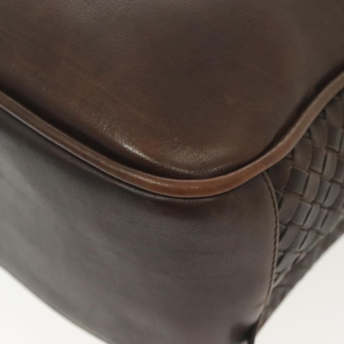 BOTTEGA VENETA INTRECCIATO Business Bag Leather Dark Brown Auth bs29285