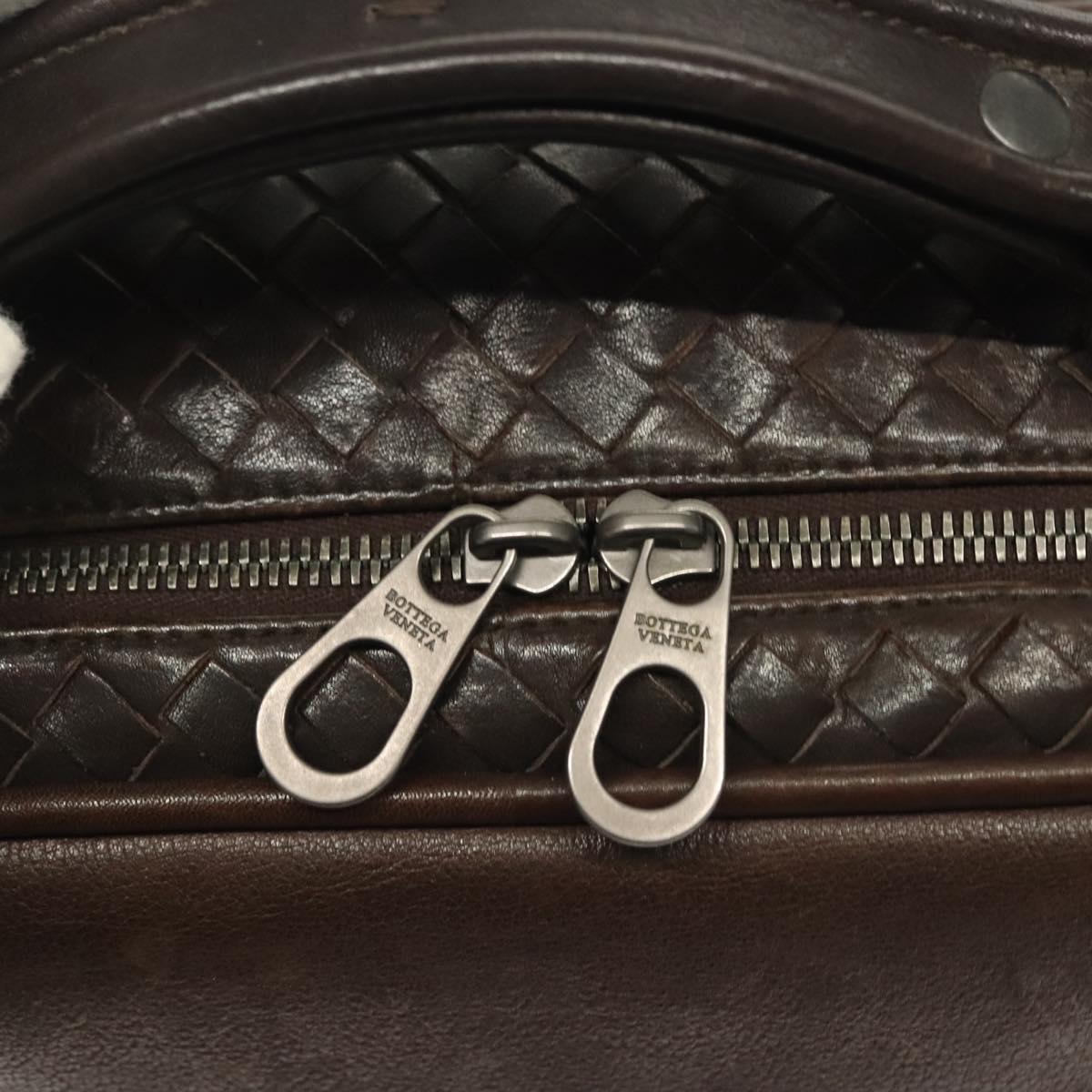 BOTTEGA VENETA INTRECCIATO Business Bag Leather Dark Brown Auth bs29285