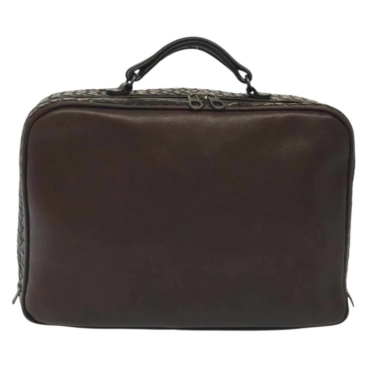 BOTTEGA VENETA INTRECCIATO Business Bag Leather Dark Brown Auth bs29285