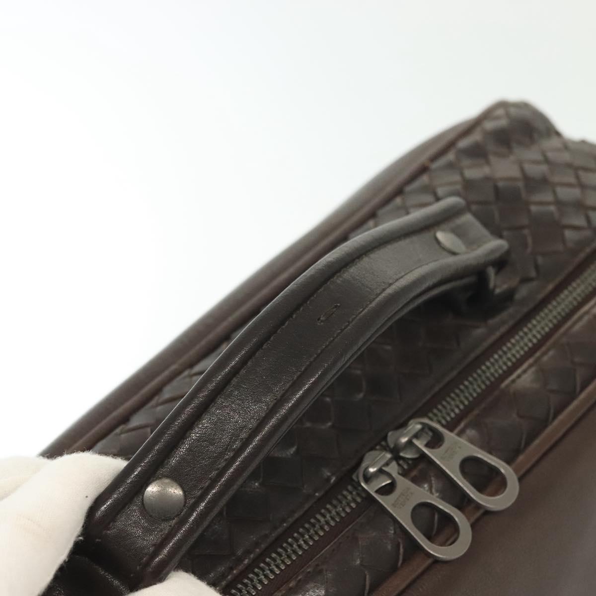 BOTTEGA VENETA INTRECCIATO Business Bag Leather Dark Brown Auth bs29285
