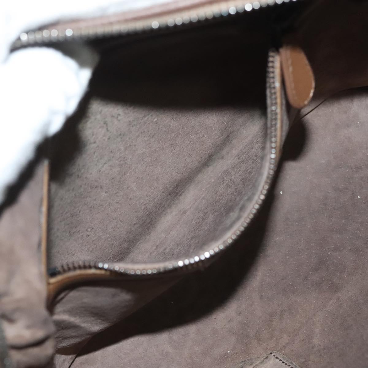 BOTTEGA VENETA INTRECCIATO Shoulder Bag Leather Brown Gold Auth bs29286