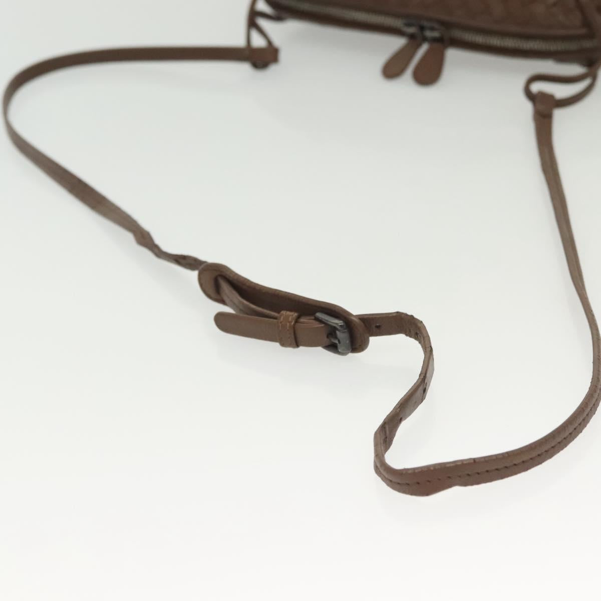 BOTTEGA VENETA INTRECCIATO Shoulder Bag Leather Brown Gold Auth bs29286