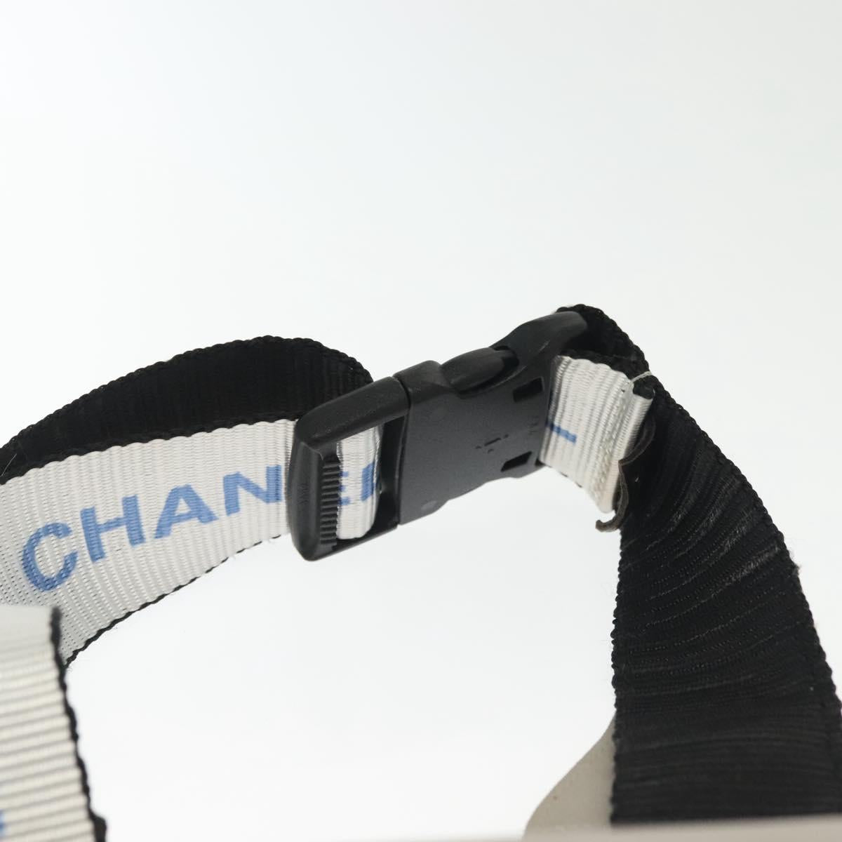CHANEL Sports Boston Bag Nylon Black Gray CC Auth bs29290