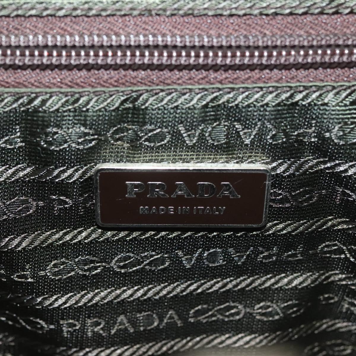 PRADA Hand Bag Canvas Leather Beige Brown Auth bs29303