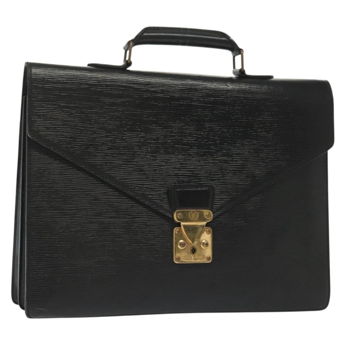 LOUIS VUITTON Epi Serviette Conseiller Business Bag Black M54422 LV Auth bs29305