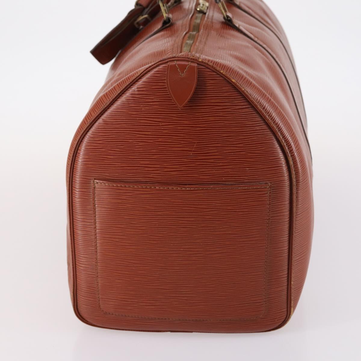 LOUIS VUITTON Epi Keepall 50 Boston Bag Brown M42968 LV Auth bs29308