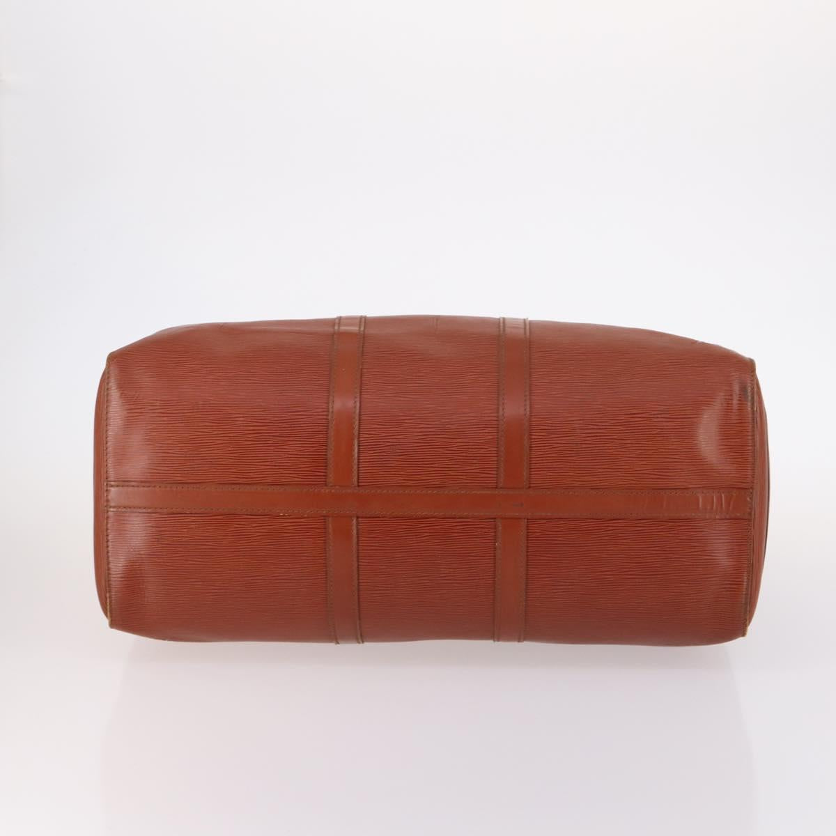 LOUIS VUITTON Epi Keepall 50 Boston Bag Brown M42968 LV Auth bs29308