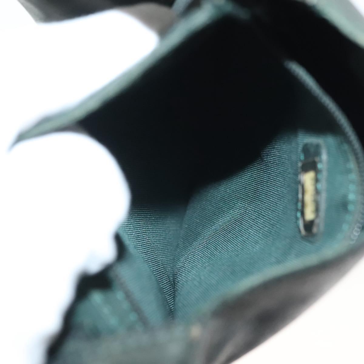 CHANEL Shoulder Bag Leather Dark green CC Auth bs29322