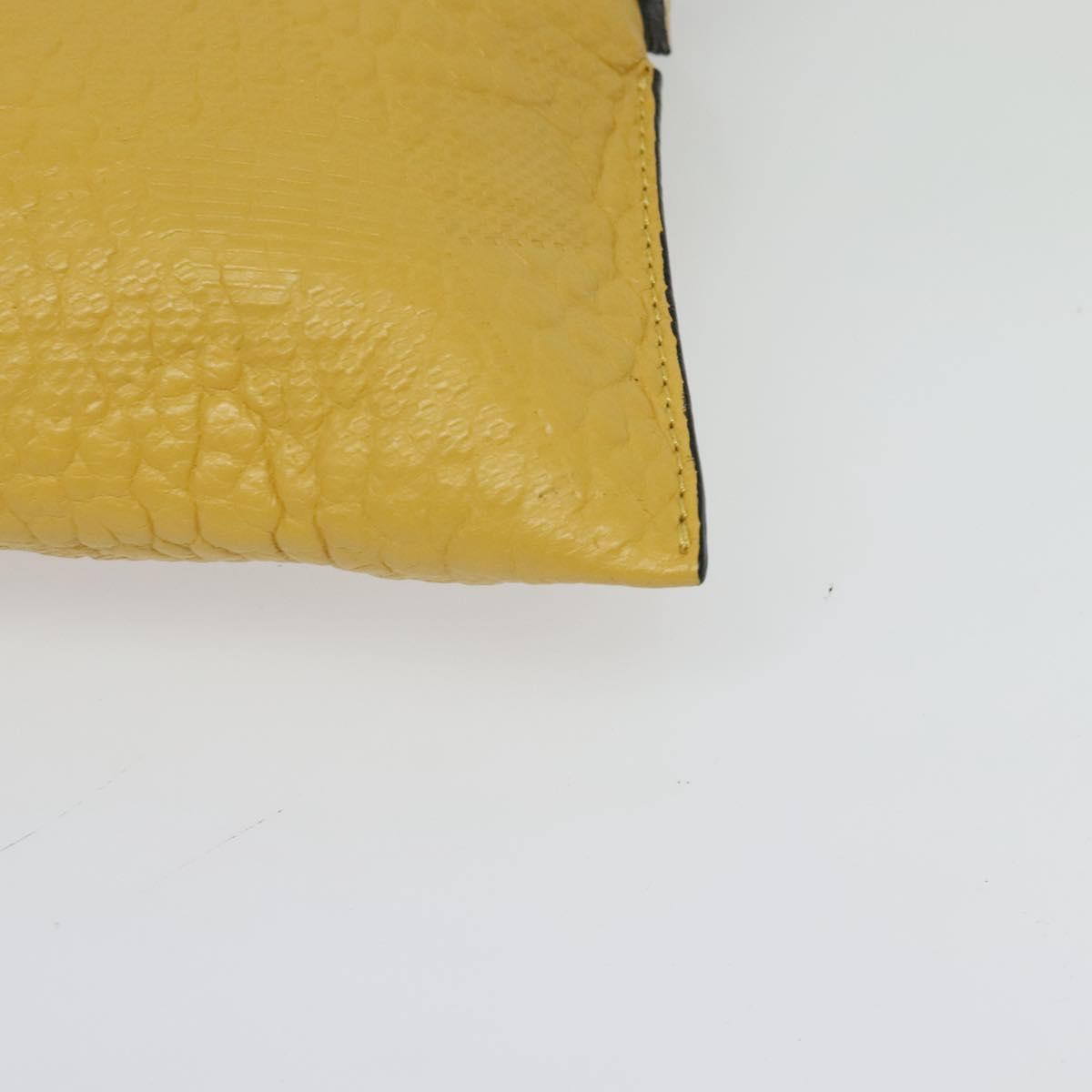 BURBERRY Chain Shoulder Bag Leather Yellow gold Auth bs29330