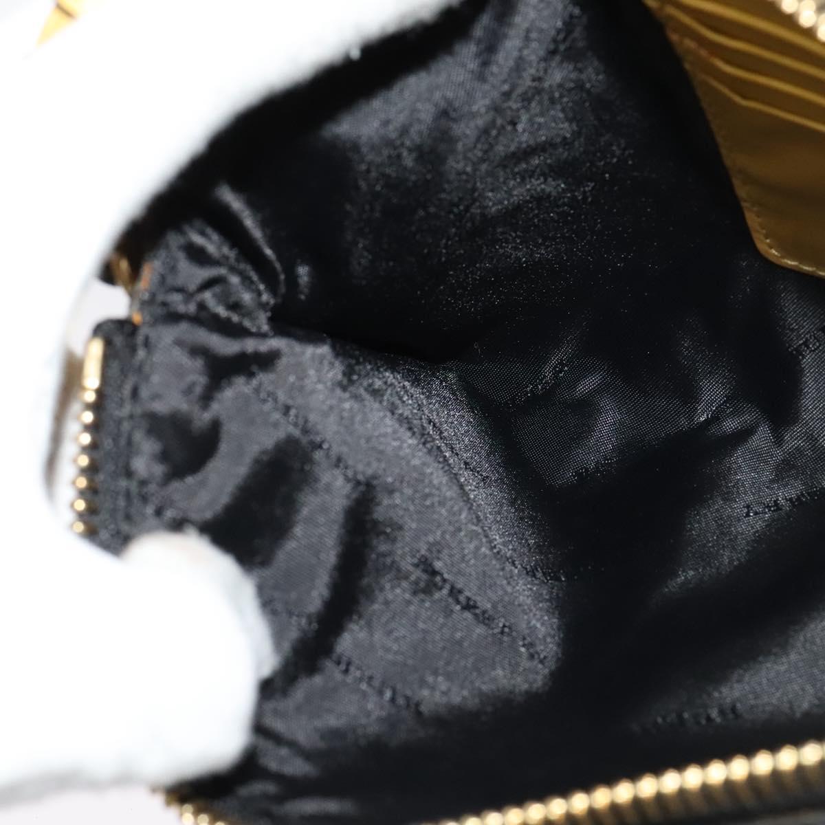 BURBERRY Chain Shoulder Bag Leather Yellow gold Auth bs29330