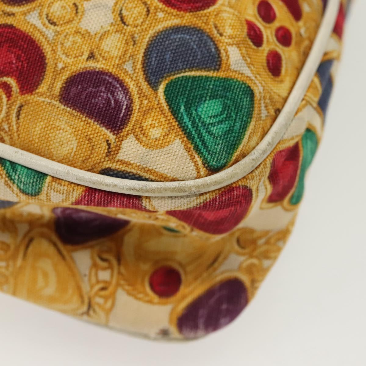CHANEL Tote Bag Canvas Yellow Gold CC Auth bs29342
