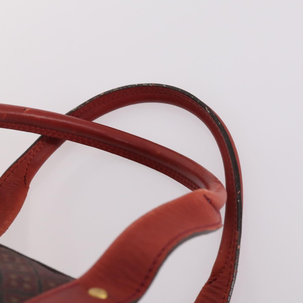 BALENCIAGA Boston Bag Canvas Red Gold Auth bs29348