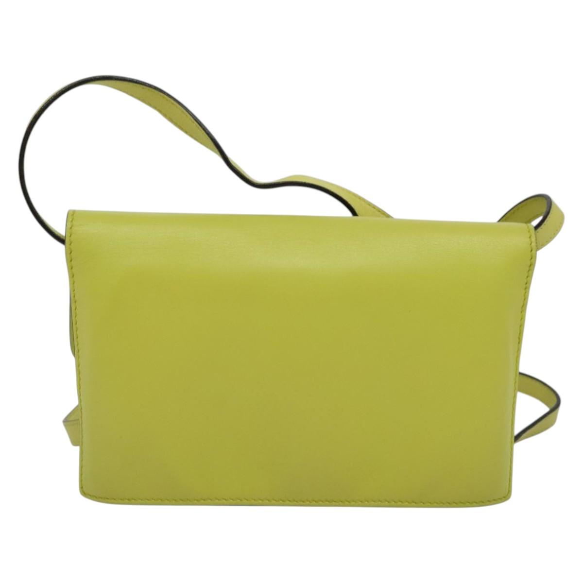 GUCCI Shoulder Wallet Leather Yellow Gold 369664 Auth bs29351
