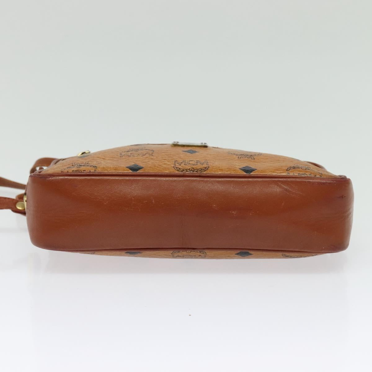 MCM Logogram Vicetos Shoulder Bag PVC Leather Brown Gold Auth bs29352