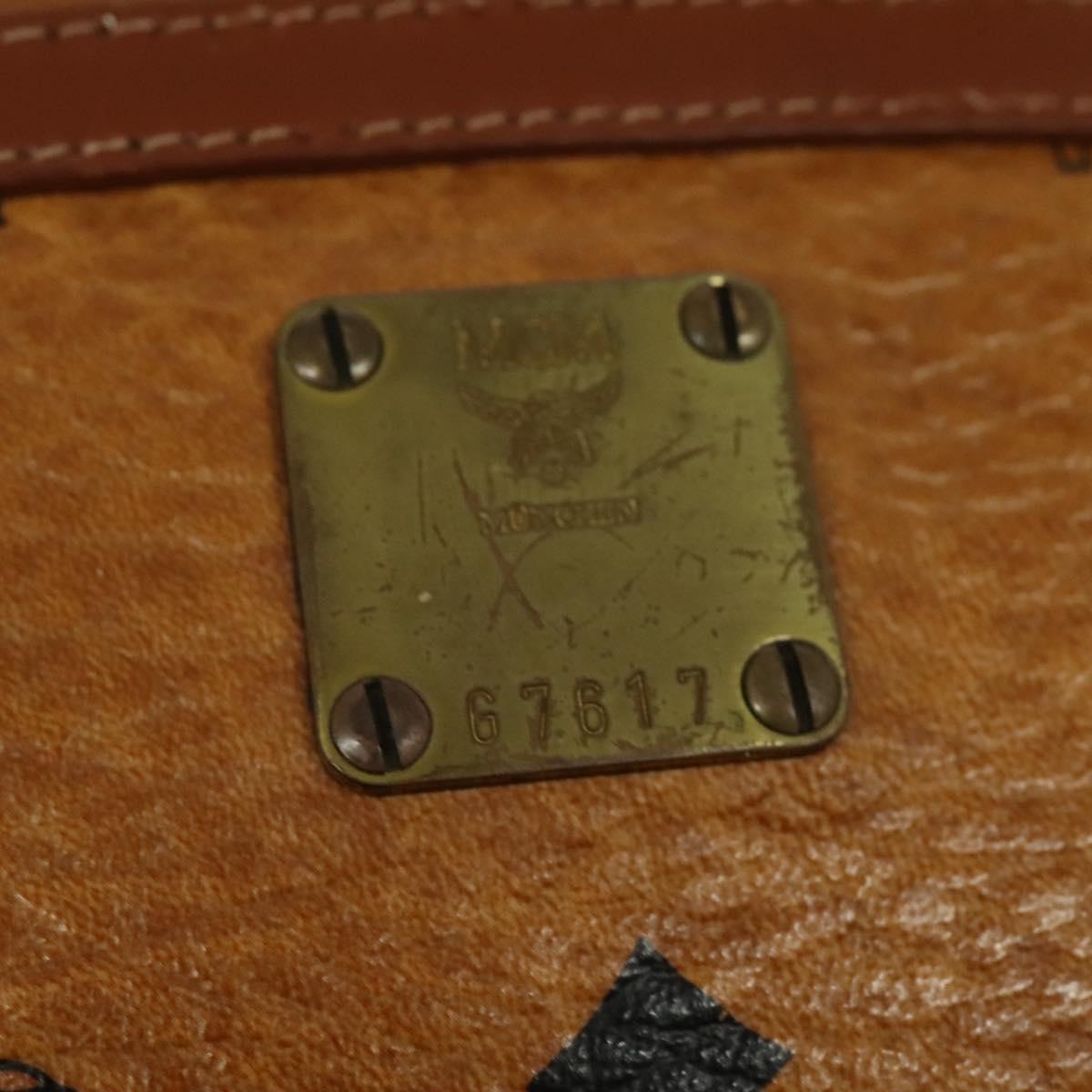 MCM Logogram Vicetos Shoulder Bag PVC Leather Brown Gold Auth bs29352